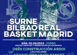Salen a la venta las entradas para el partido entre el Real Madrid y el Surne Bilbao Basket que tendr lugar en Navarra Arena el prximo 2 de septiembre