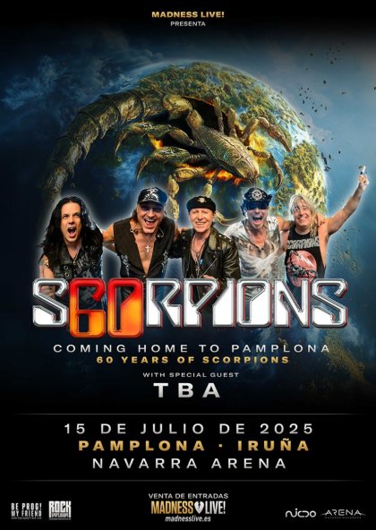 Scorpions celebrará su 60 aniversario en Navarra Arena