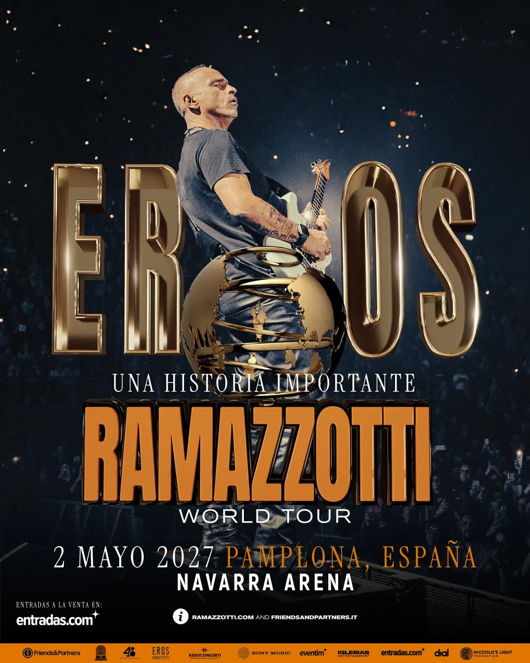 Eros Ramazzotti en Navarra Arena el 2 de mayo de 2027